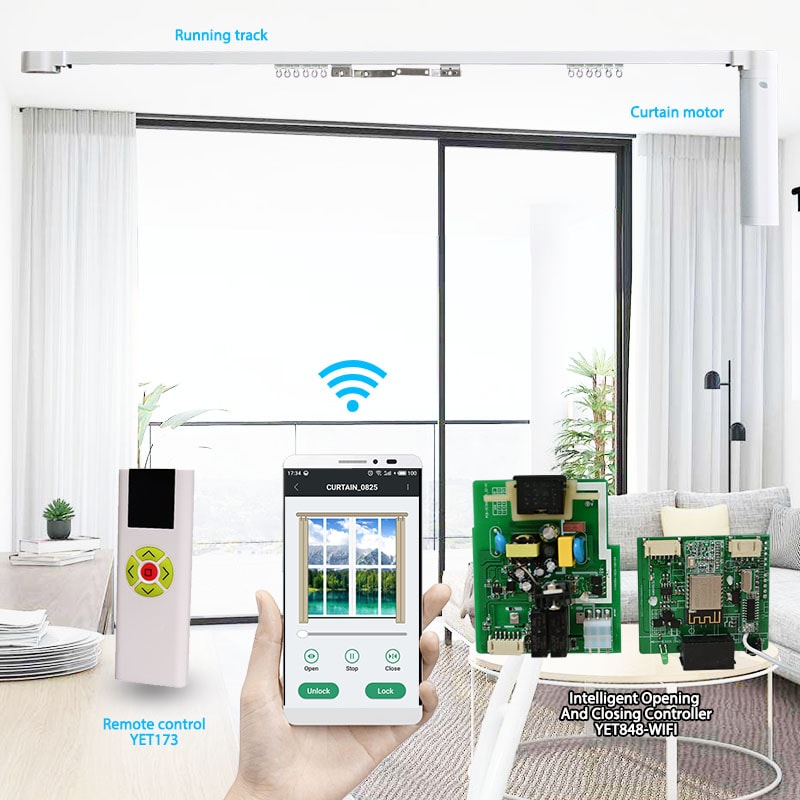 wifi智能電動(dòng)窗簾控制器套件。